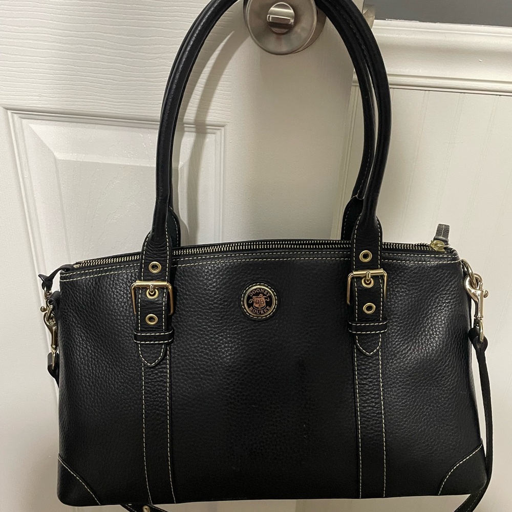 Dooney & Bourke Black Satchel with Structured Design and Adjustable Strap